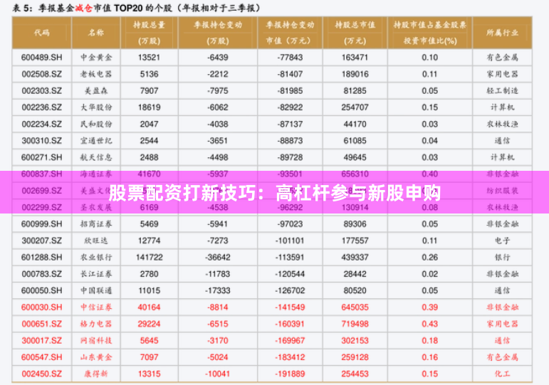股票配资打新技巧：高杠杆参与新股申购