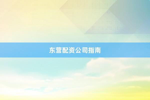 东营配资公司指南